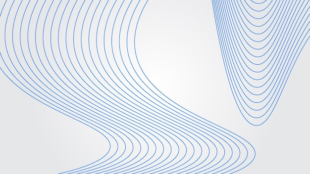 Fondo de gradiente blanco con línea de curva dinámica imagen vectorial de papel de pared para telón de fondo o presentación