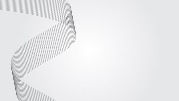 Fondo de gradiente blanco con línea de curva dinámica imagen vectorial de papel de pared para telón de fondo o presentación