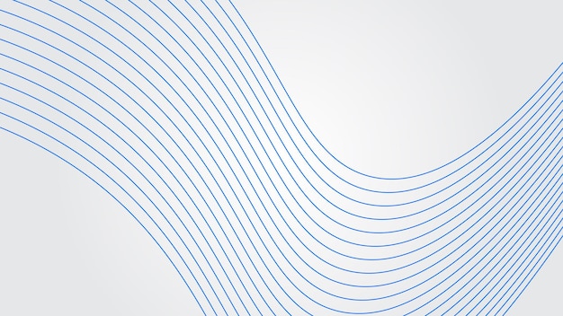 Fondo de gradiente blanco con línea de curva dinámica imagen vectorial de papel de pared para telón de fondo o presentación
