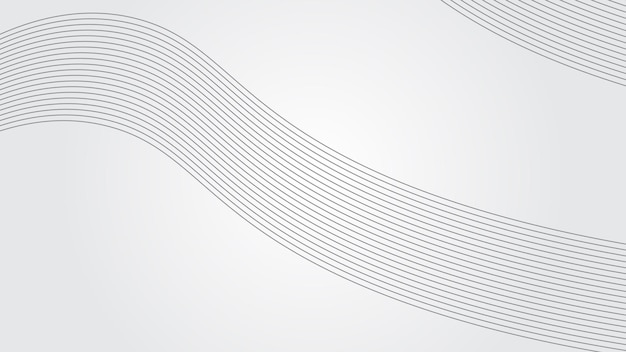 Fondo de gradiente blanco con línea de curva dinámica imagen vectorial de papel de pared para telón de fondo o presentación