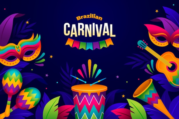 Fondo gradiente para la celebración del carnaval brasileño