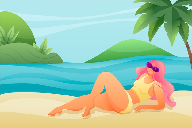 Fondo gradiente para la celebración de la temporada de verano