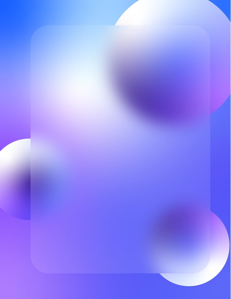 Vector fondo de gradiente geométrico con efecto de vidrio azul borroso y púrpura