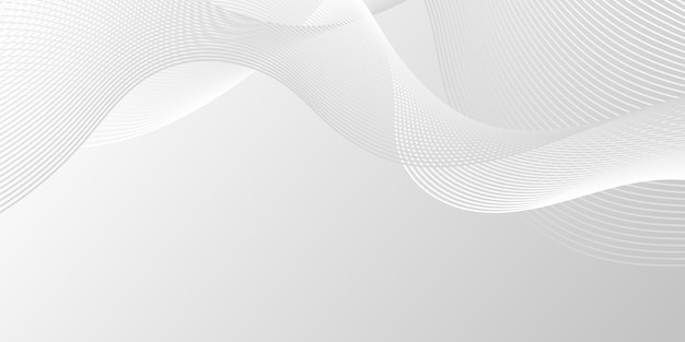 Fondo de gradiente gris con ondas de línea mínima suave elegante telón de fondo gris movimiento abstracto ondulado