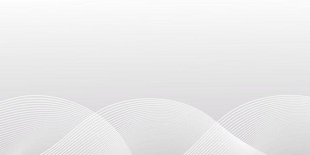 Fondo de gradiente gris con ondas de línea mínima suave elegante telón de fondo gris movimiento abstracto ondulado