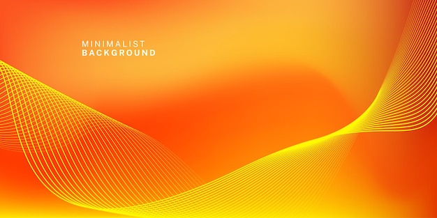 Fondo de gradiente naranja abstracto con líneas brillantes ondas Fondo minimalista para portada de cartel de pancarta folleto sitio web