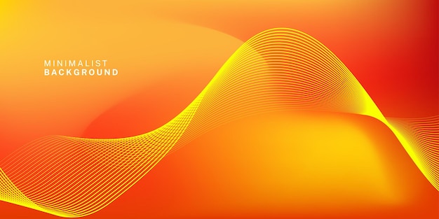 Fondo de gradiente naranja abstracto con líneas brillantes ondas Fondo minimalista para portada de cartel de pancarta folleto sitio web