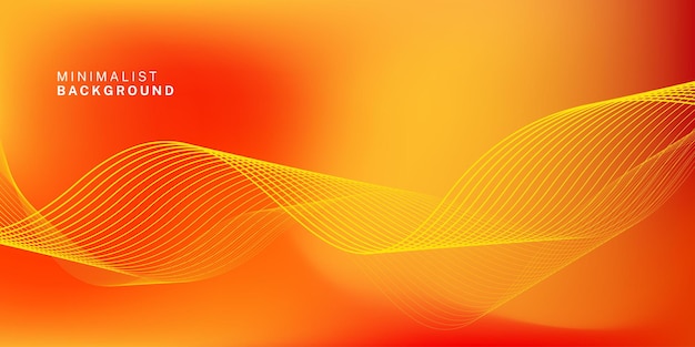 Fondo de gradiente naranja abstracto con líneas brillantes ondas Fondo minimalista para portada de cartel de pancarta folleto sitio web