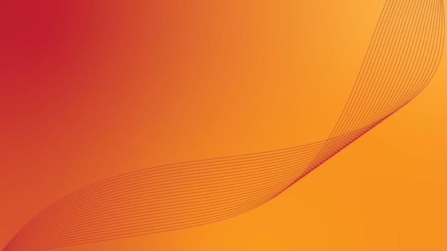 Fondo de gradiente naranja moderno abstracto con líneas de onda roja gráfico vectorial