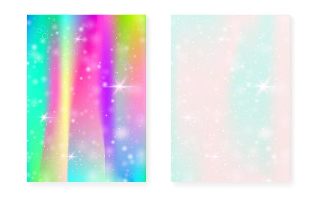fondo con gradiente de princesa arcoiris. Holograma mágico