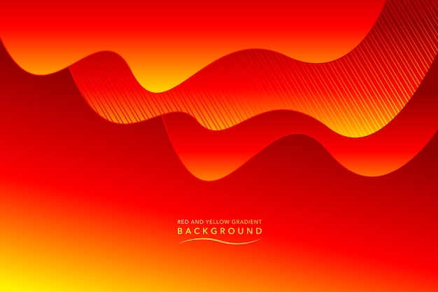 fondo de gradiente rojo y naranja ondulado y diseño de sombra de flujo