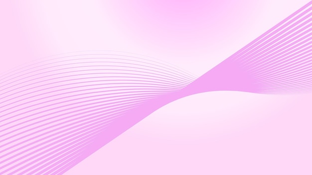 Fondo de gradiente rosa claro con imagen vectorial abstracta de línea curva