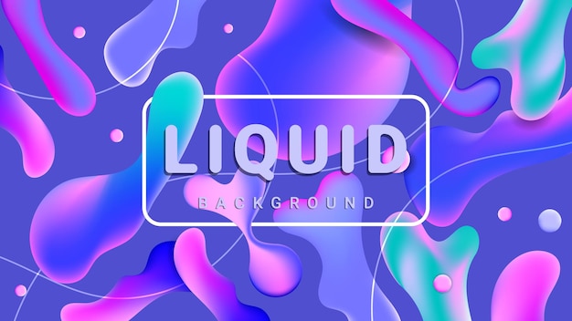 Fondo de gradiente de vector de estilo 3d líquido. Diseño de fondo de patrón de onda de malla líquida colorida.