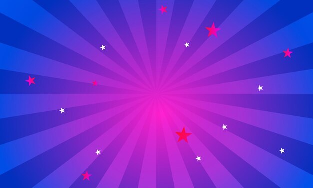 Fondo de gradiente vectorial con estrellas y rayos