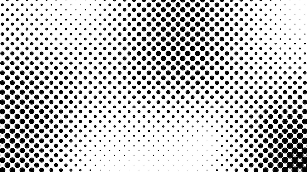 fondo de gradiente vectorial horizontal en estilo de medio tono monocromático con puntos dispersos al azar
