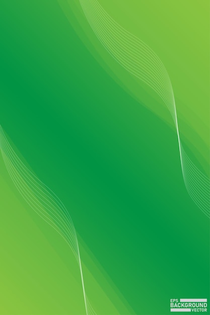 Fondo de gradiente verde abstracto con vector de líneas de onda