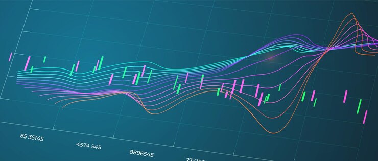 Vector fondo del gráfico del mercado de valores concepto de inversión empresarial