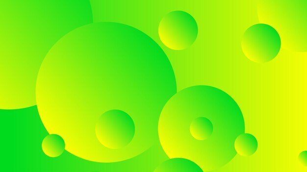 Fondo gráfico moderno degradado de círculo abstracto verde y amarillo