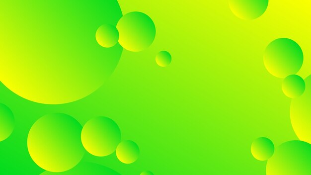Fondo gráfico moderno degradado de círculo abstracto verde y amarillo