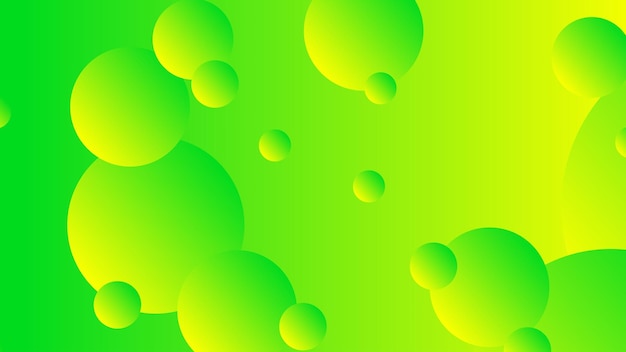 Fondo gráfico moderno degradado de círculo abstracto verde y amarillo