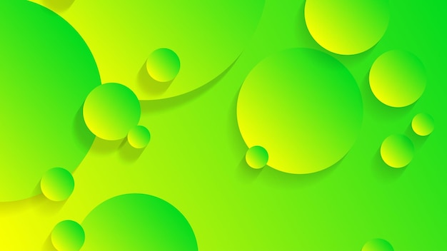 Fondo gráfico moderno degradado de círculo abstracto verde y amarillo