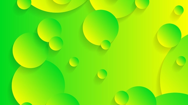 Fondo gráfico moderno degradado de círculo abstracto verde y amarillo