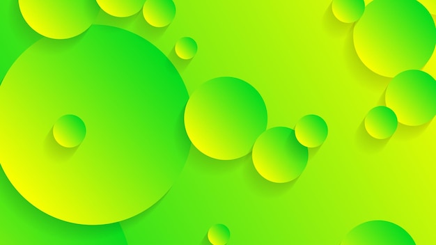 Fondo gráfico moderno degradado de círculo abstracto verde y amarillo