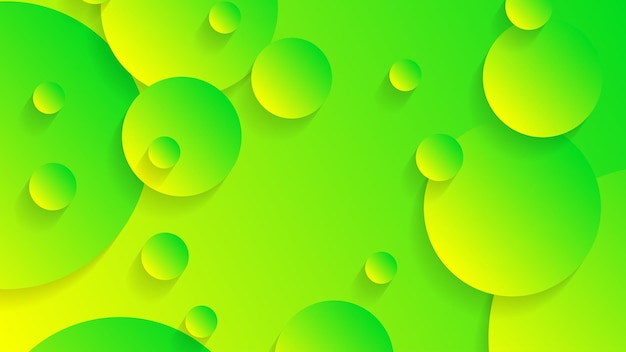 Fondo gráfico moderno degradado de círculo abstracto verde y amarillo