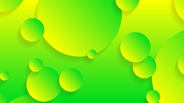 Fondo gráfico moderno degradado de círculo abstracto verde y amarillo