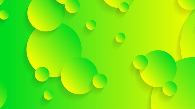 Fondo gráfico moderno degradado de círculo abstracto verde y amarillo