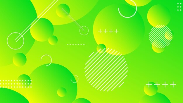 Fondo gráfico moderno degradado de círculo abstracto verde y amarillo