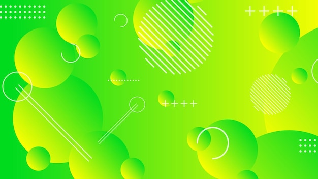 Fondo gráfico moderno degradado de círculo abstracto verde y amarillo