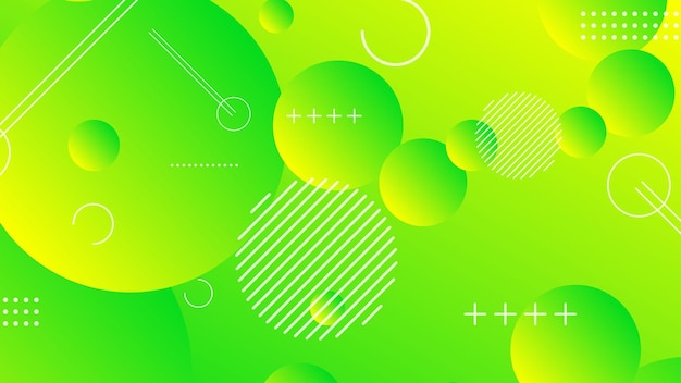 Fondo gráfico moderno degradado de círculo abstracto verde y amarillo