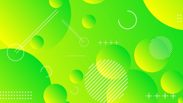 Fondo gráfico moderno degradado de círculo abstracto verde y amarillo