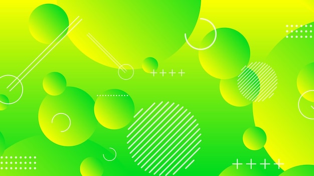 Fondo gráfico moderno degradado de círculo abstracto verde y amarillo