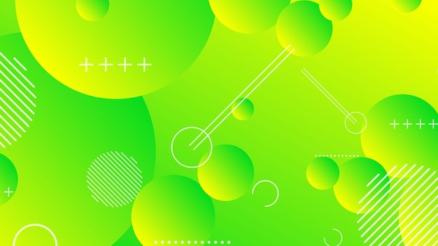 Fondo gráfico moderno degradado de círculo abstracto verde y amarillo
