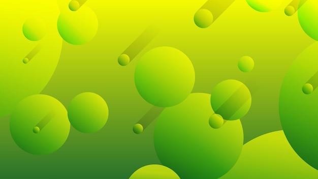 Fondo gráfico moderno degradado de círculo abstracto verde y amarillo