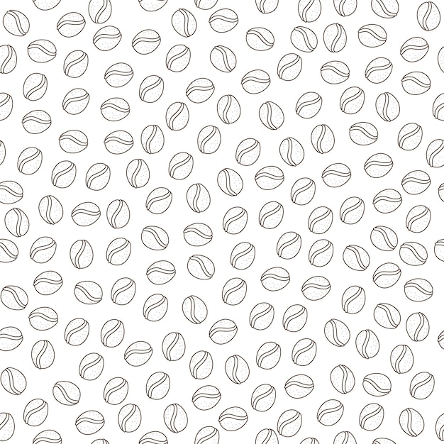fondo de granos de café luz patrón vectorial sin costuras