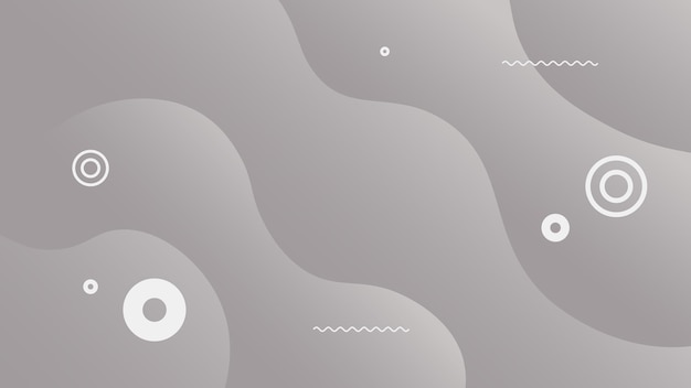 Fondo gris abstracto dinámico con formas de ondas suaves y formas geométricas