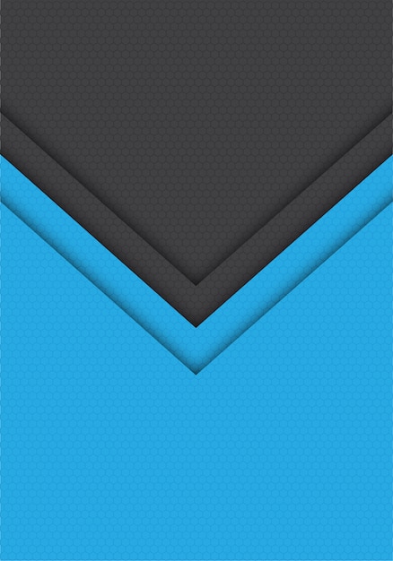 Vector fondo gris azul de la dirección del modelo de la malla del hexágono de la flecha.