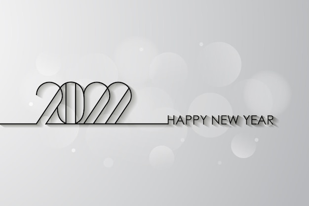Fondo gris y espalda feliz año nuevo con un vector de números creativos