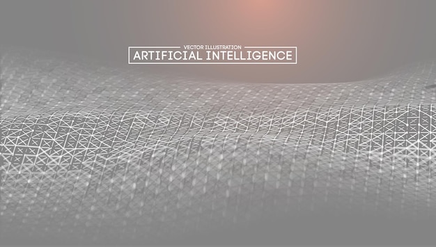 Fondo gris para presentación de negocios. Fondo de tecnología Ai Future. Inteligencia artificial. Concepto de negocio de Big Data.