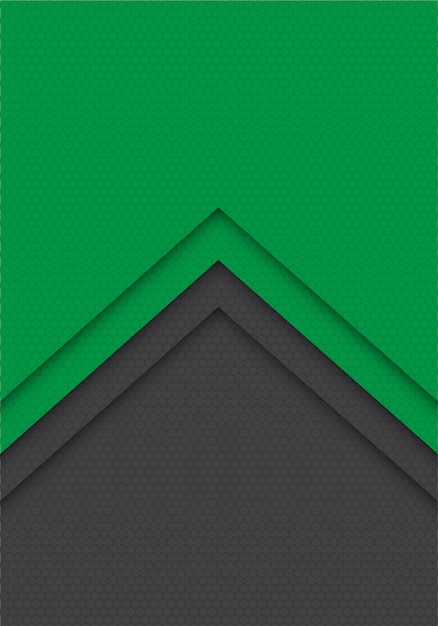 Fondo gris verde de la dirección del modelo de la malla del hexágono de la flecha.