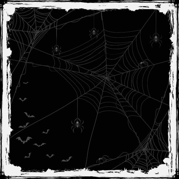 Fondo grunge de Halloween con arañas negras