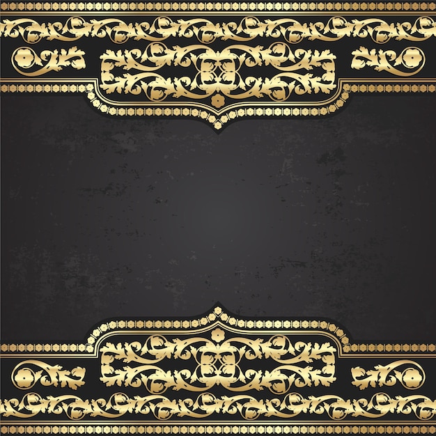 fondo grunge oscuro con adornos dorados