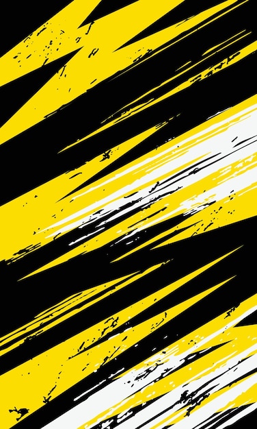 Fondo grunge con rayas diagonales dinámicas abstractas amarillas y negras