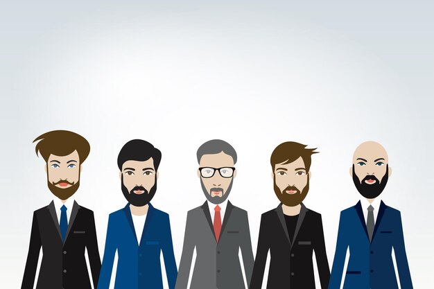 Fondo de grupo de hombres de negocios ilustración plana