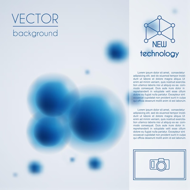 Fondo de grupo de moléculas abstractas azules plantilla de vector para conferencias o foros científicos