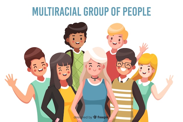 Fondo de grupo de personas multiracia