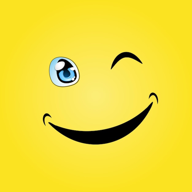 Vector fondo de guiño de sonrisa amarilla